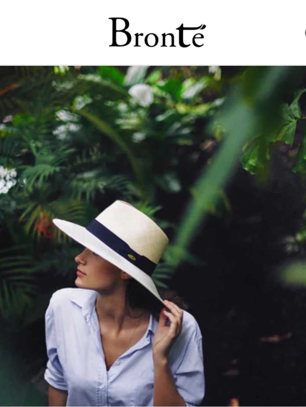 BRONTË PANAMA HAT WITH NAVY BAND